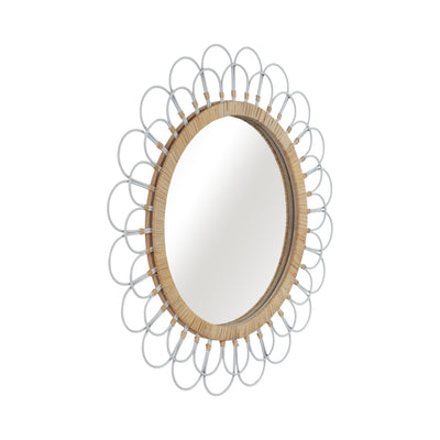 36" DAISY WALL MIRROR, WHITE