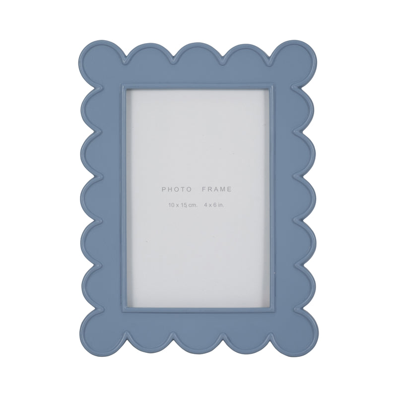 4x6 Scallop Edge Photo Frame, Blue