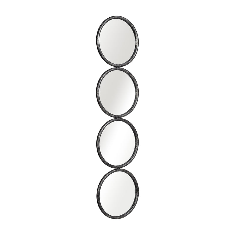 48" 4-MIRRORED CIRCLES, BLACK WB