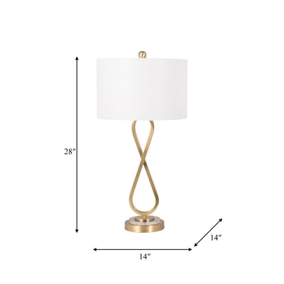 Metal, S/2 28" Infinity Table Lamps, Gold