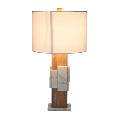 Marble, 18"h Table Lamp, White