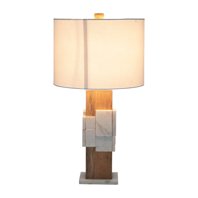 Marble, 18"h Table Lamp, White