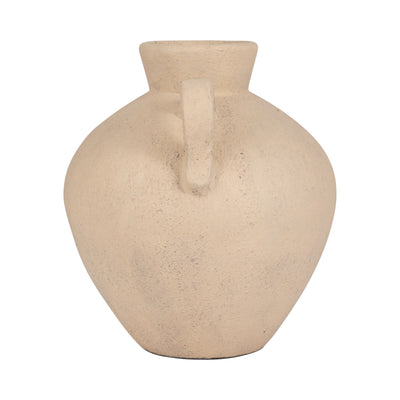 TERRACOTTA, 17" ORGANIC JUG WITH 2 HANDLES, IVORY