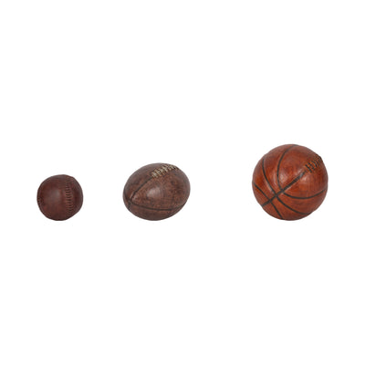 S/3 3/5/6" Sports Ball Objects, Multi