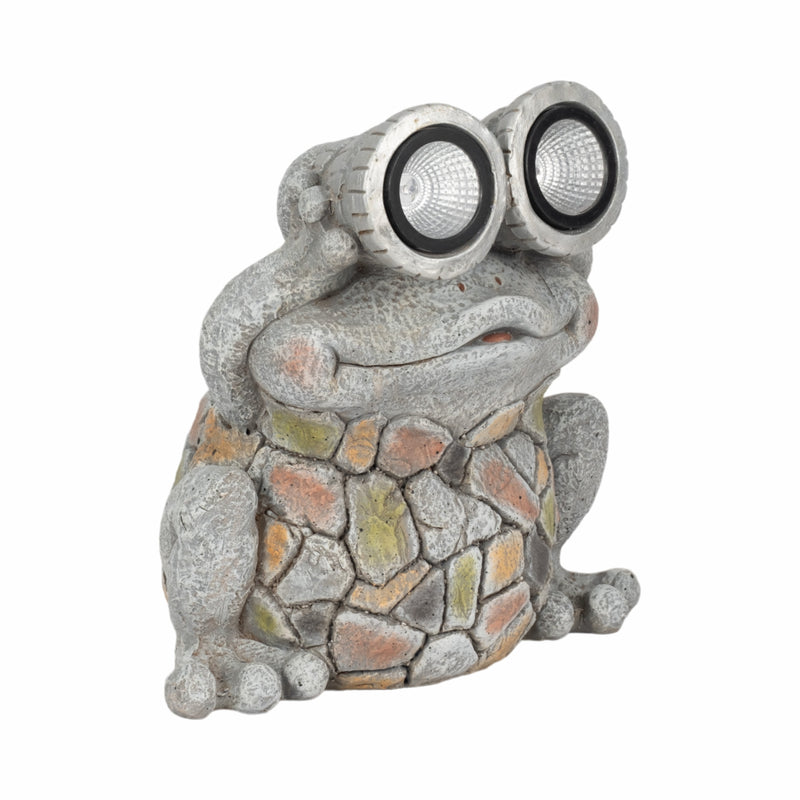 12" Frog With Solar Goggles, Multi