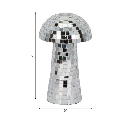 9" Mosaic Mushroom, Silver