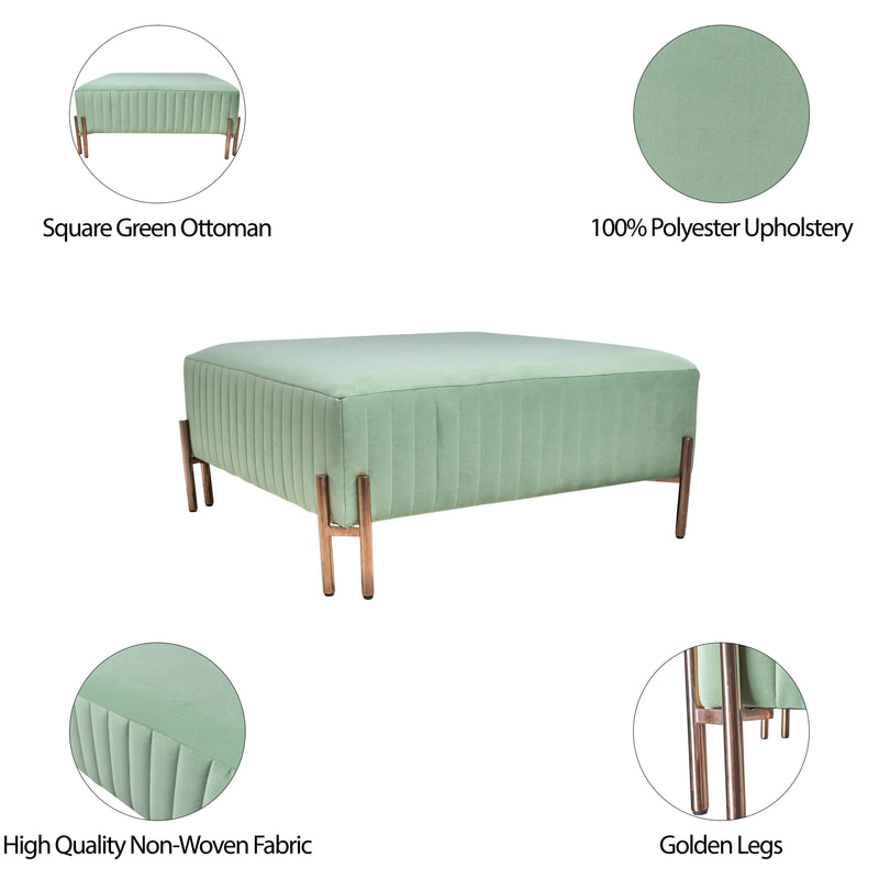 SQUARE OTTOMAN - GREEN KD