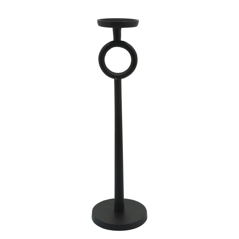 21"H METAL CANDLE HOLDER, BLACK