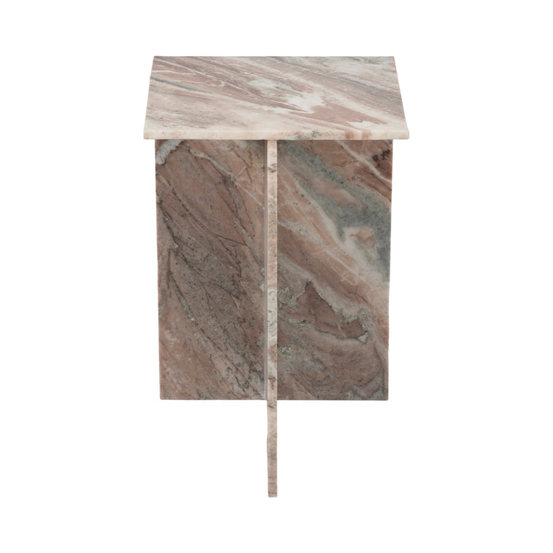 20" Torrento Marble Accent Table, Brown