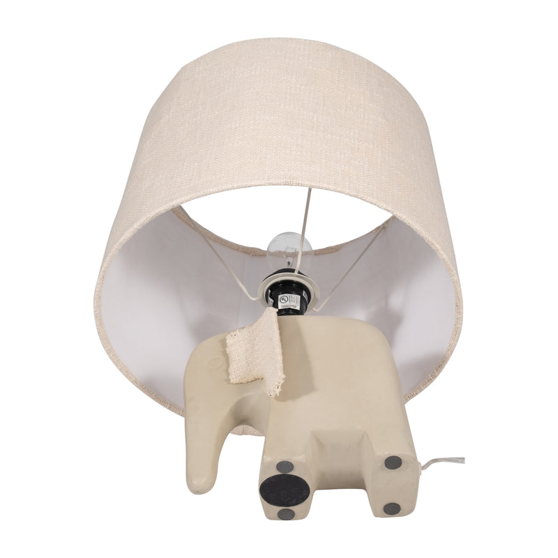 18" Ecomix Elephant Lamp, Beige