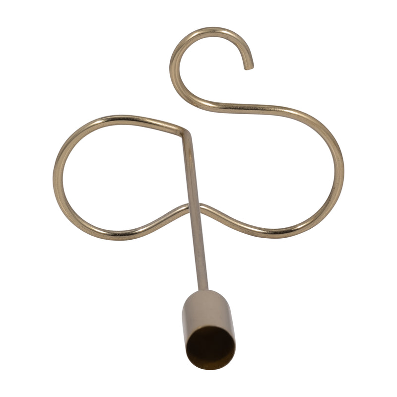 METAL, 11" SQUIGGLY BASE TAPER CANDLEHOLDER, GOLD