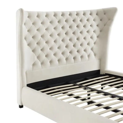 Sassy Cream Velvet King Bed