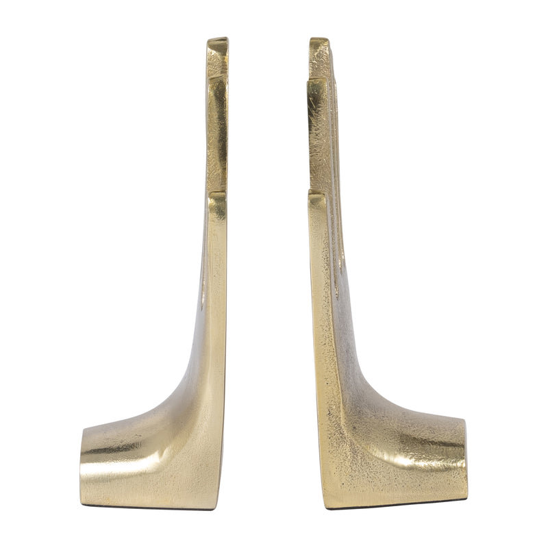 METAL, S/2 7" HANDS BOOKENDS, GOLD