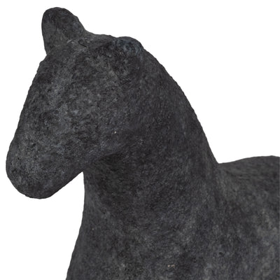 9" Textured Horse, Black