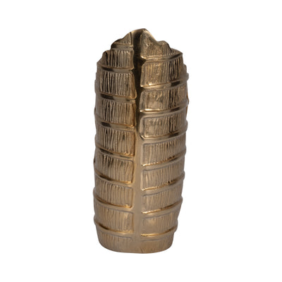 Metal, 14" Aztec Small Vase, Gold