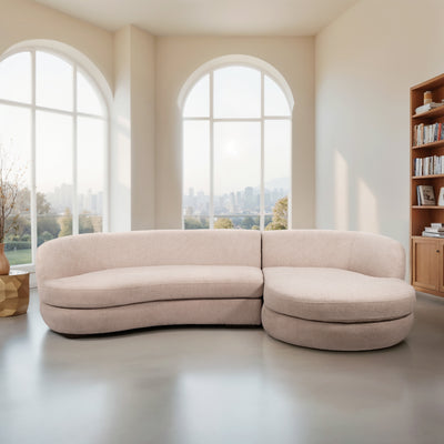 118" Raf Chaise Sofa, Blush 2 Bx