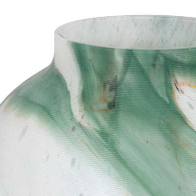 9" Ebb & Flow Vase, Green/clear