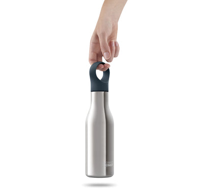 Joseph Joseph Loop Water Bottle 500ml,  Brushed/Anthracite