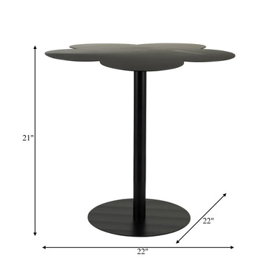 METAL, 22"DX21"H CLOVER SHAPED SIDE TABLE,BLACK KD