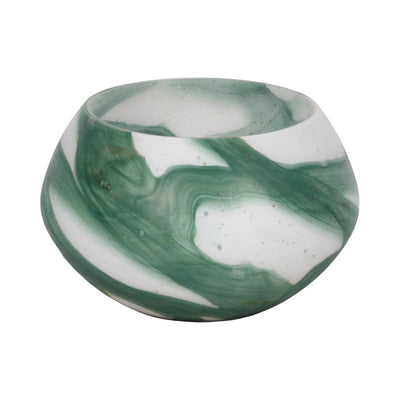 11" Ebb & Flow Bowl, Green/clear