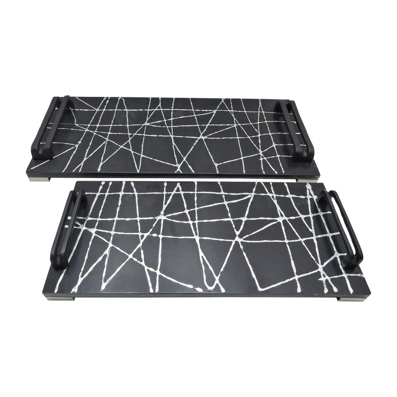 S/2 18/22" Pratt Black Resin Trays