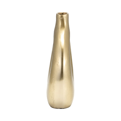 METAL 10" OPEN CUT VASE, GOLD