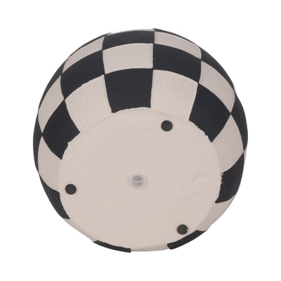 8" Checkerboard Rounded Planter, Black/white