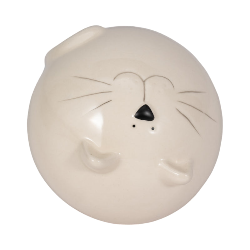 5" Kitty Orb, White