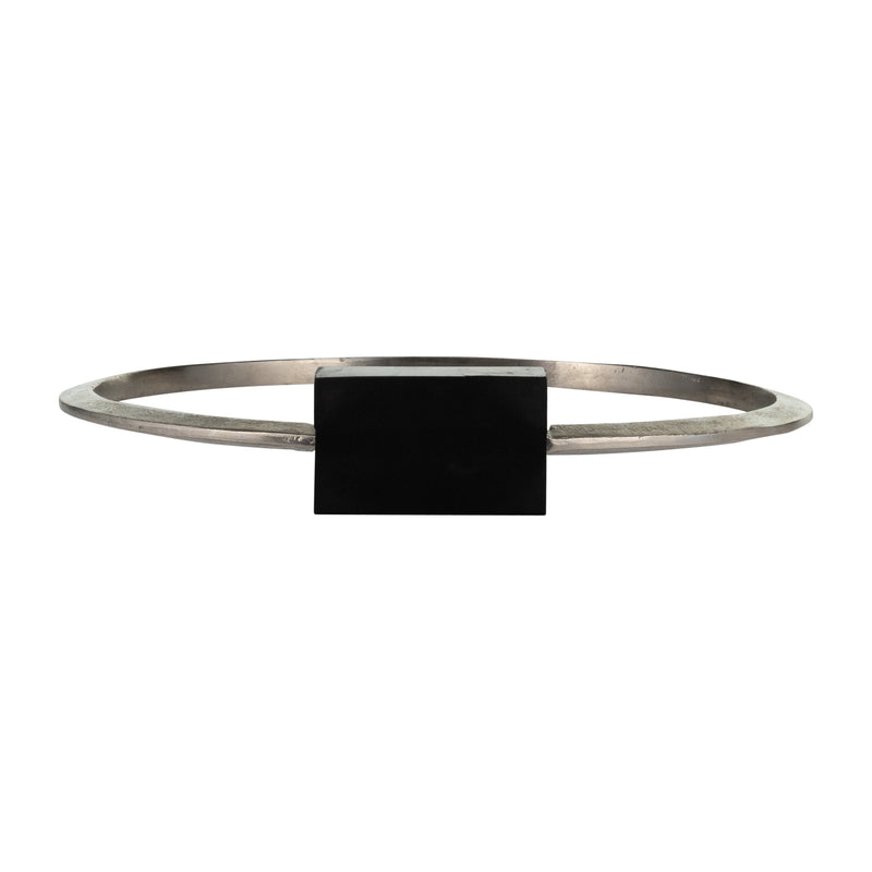 METAL,17",STANDING RING W/BASE ,NICKEL/BLACK