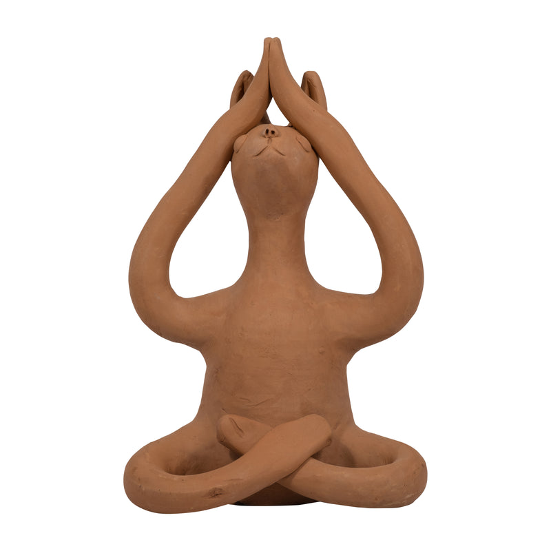 TERRACOTTA, 10" SALUTATION YOGA BUNNY, NATURAL