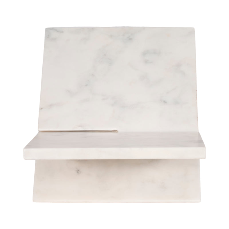 18" Marble Bookstand, White