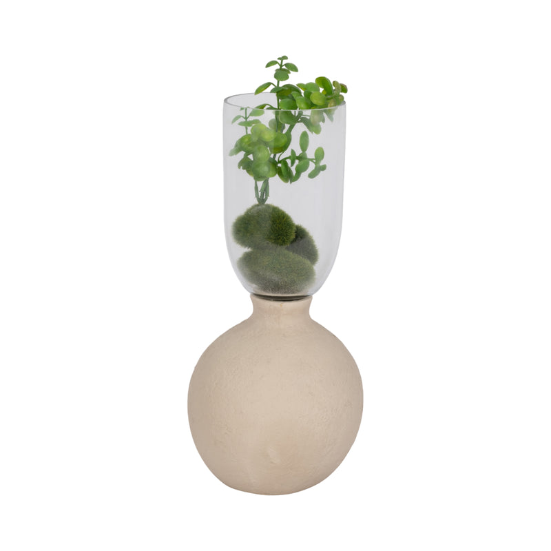 Ecomix/glass, 13" Vase, Ivory