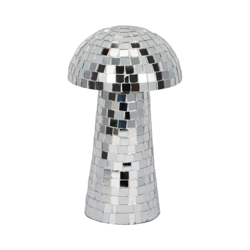 9" Mosaic Mushroom, Silver