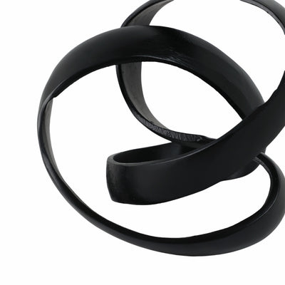 ALUMINUM KNOT SCULPTURE, 7", BLACK