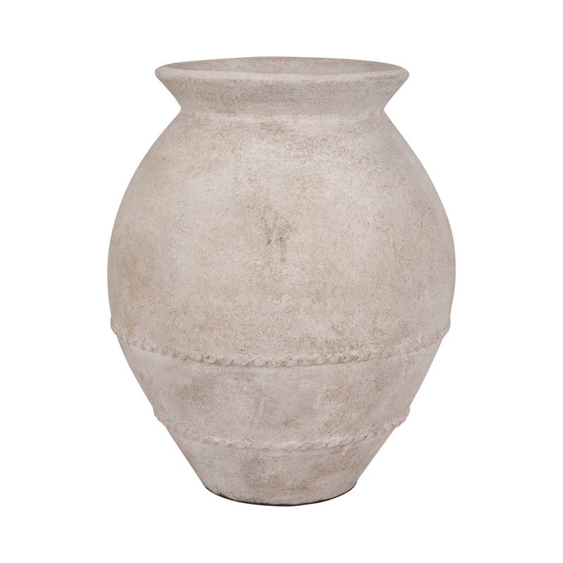 Terracotta, 20" Traditional Jug Vase, Ivory