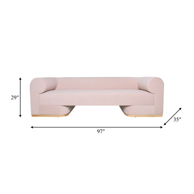 MODERN SOFA - OAK WOOD BASE, BLUSH