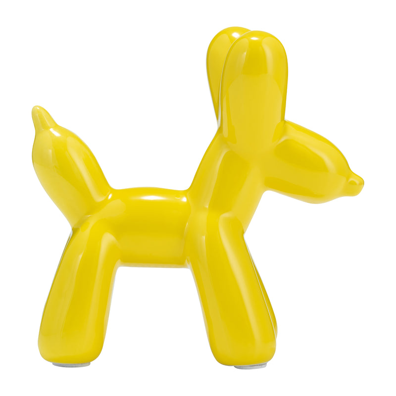 7"L BALLOON DOG ANIMAL, YELLOW