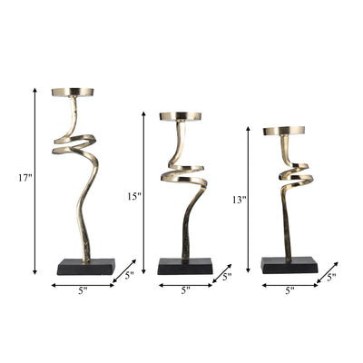 Metal,s/3 13,15,17",abstract Candle Pillar Holder,