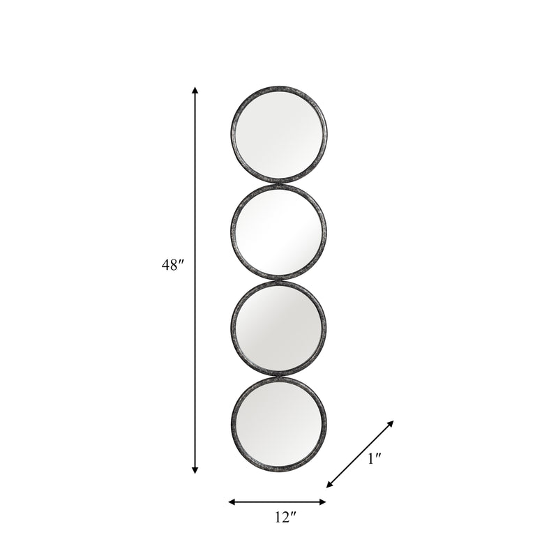 48" 4-MIRRORED CIRCLES, BLACK WB