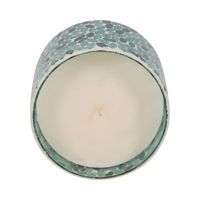 Glass, 5" 26 Oz Mosaic Scented Candle, Blue Multi