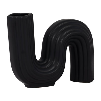 CER, 6" LOOPY VASE, BLACK