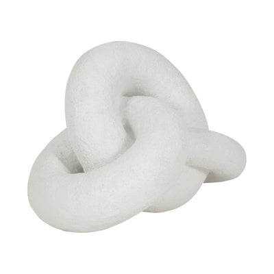 9" Resin Knot Decor Rough Finish, White