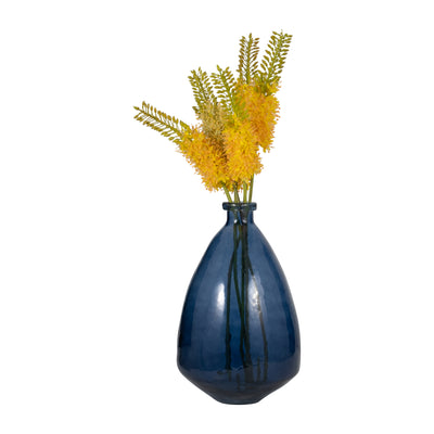 GLASS, 19" BALLOON VASE, BLUE