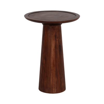 WOOD,16"DX23"H PILLAR SHAPED SIDE TBLE,LT BROWN KD