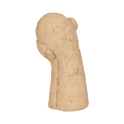 11" Resting Head On Hand Figure, Tan