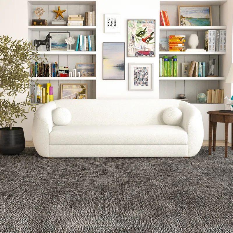 Alhome White Boucle 3 Seater Sofa - 110110880