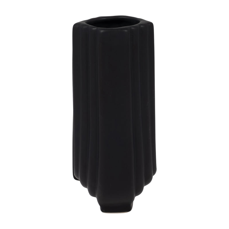 CER, 6" LOOPY VASE, BLACK