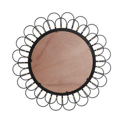 36" DAISY WALL MIRROR, BLACK