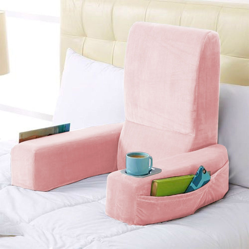 Velvet Foldable Bed Lounger - Light Pink