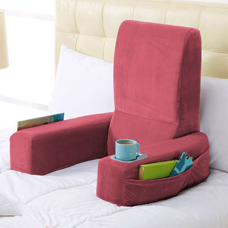 Velvet Foldable Bed Lounger - Dark Pink